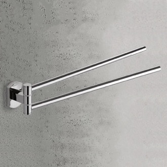 Towel Bar Double Swivel Towel Bar, 14 Inch, Polished Chrome Gedy ED23-13